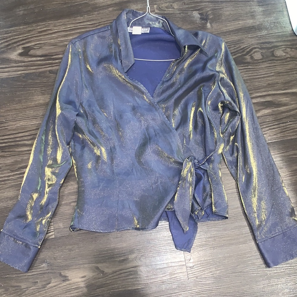 Dress Barn Metallic Tie Top